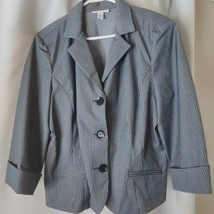 Dress Barn Striped Grey/Black Jacket Size XL